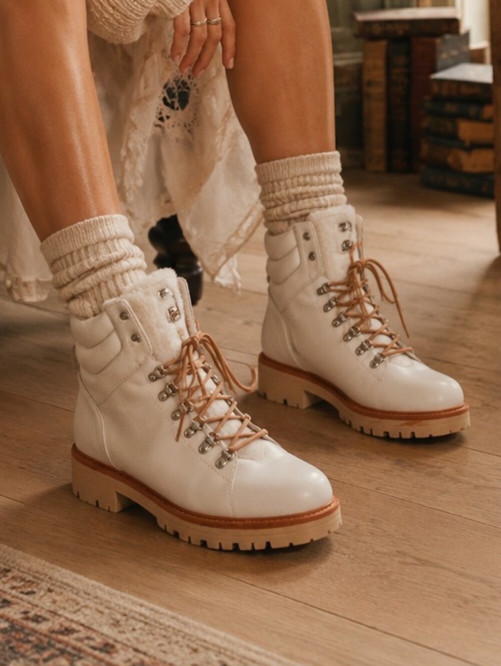 $149 Marc Fisher Mallie Lug Sole Sherpa Booties